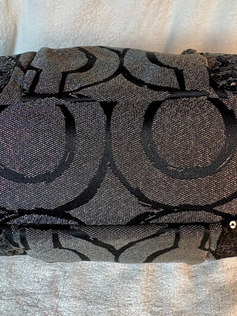 Coach Madison Sequin Op Art Sophia Lurex Satchel - Picture 4 of 15